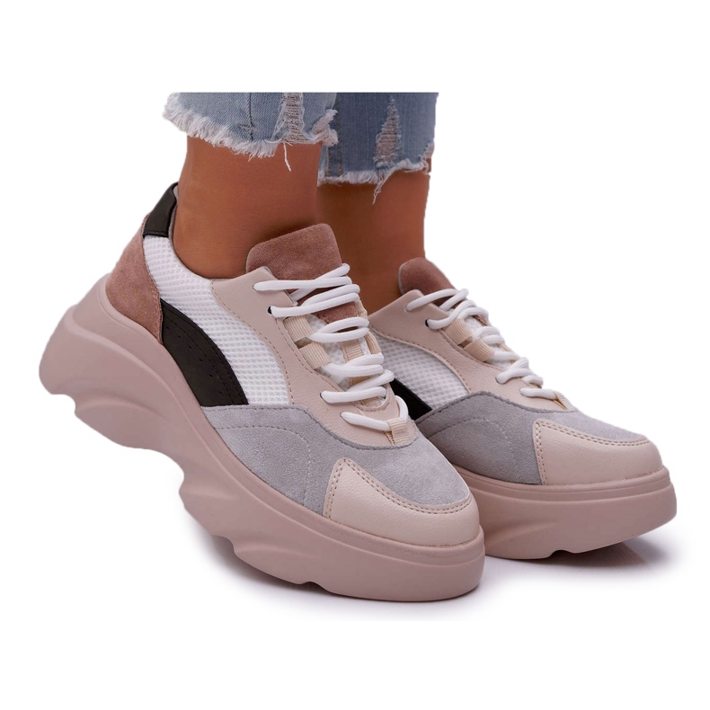 SEA Women's Sport Shoes Thick Sole Beige Cardamon