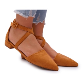 PS1 Women's Suede Ballerinas in Spitz Camel Vontare brown PS1 Women's Suede Ballerinas in Spitz Camel Vontare brown