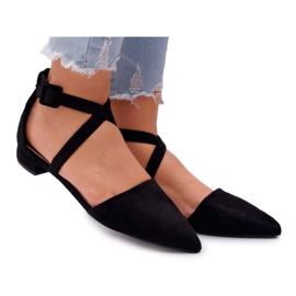 PS1 Women's Suede Ballerinas in Spitz Black Vontare