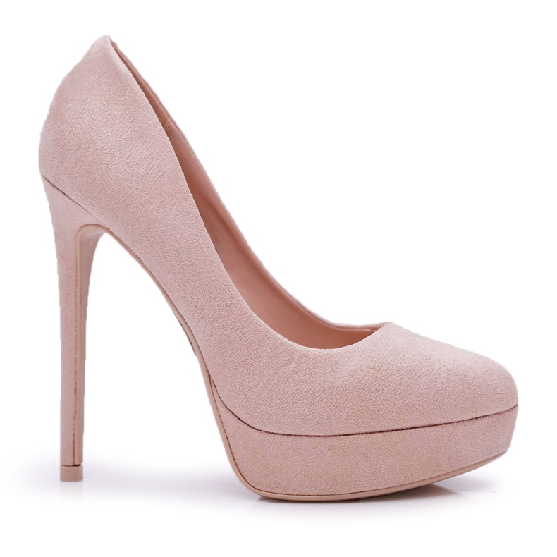 SEA Women's Stilettos Suede Platform Beige Gervalo