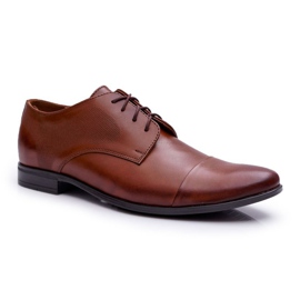 Men's Brogues Elegant Leather Bednarek Brown Dawidos