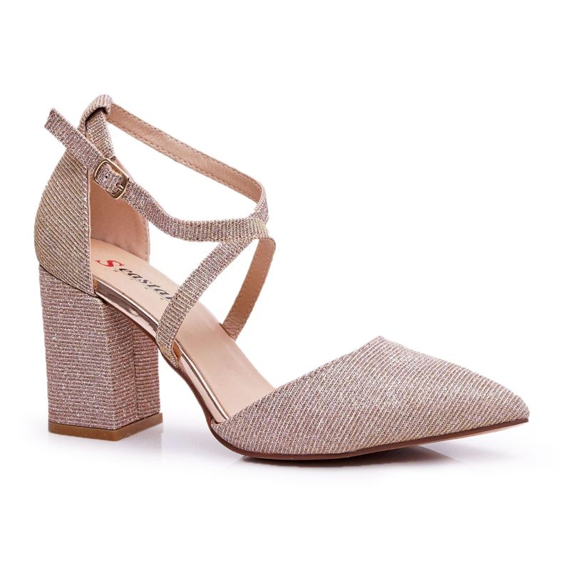 SEA Women's Pumps On A Heel Glitter Champagne Perset multicolored pink