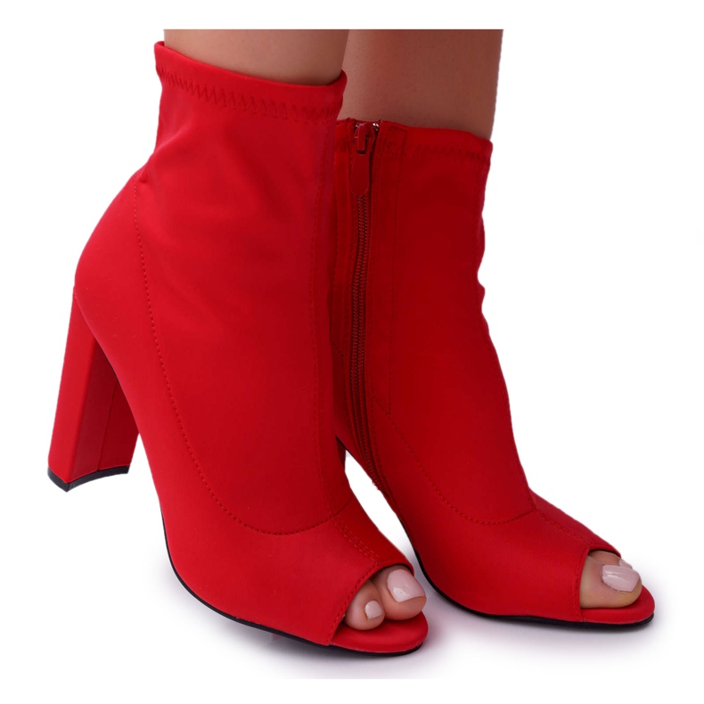 PS1 Women's Ankle Boots Lycra Open Toes Red First