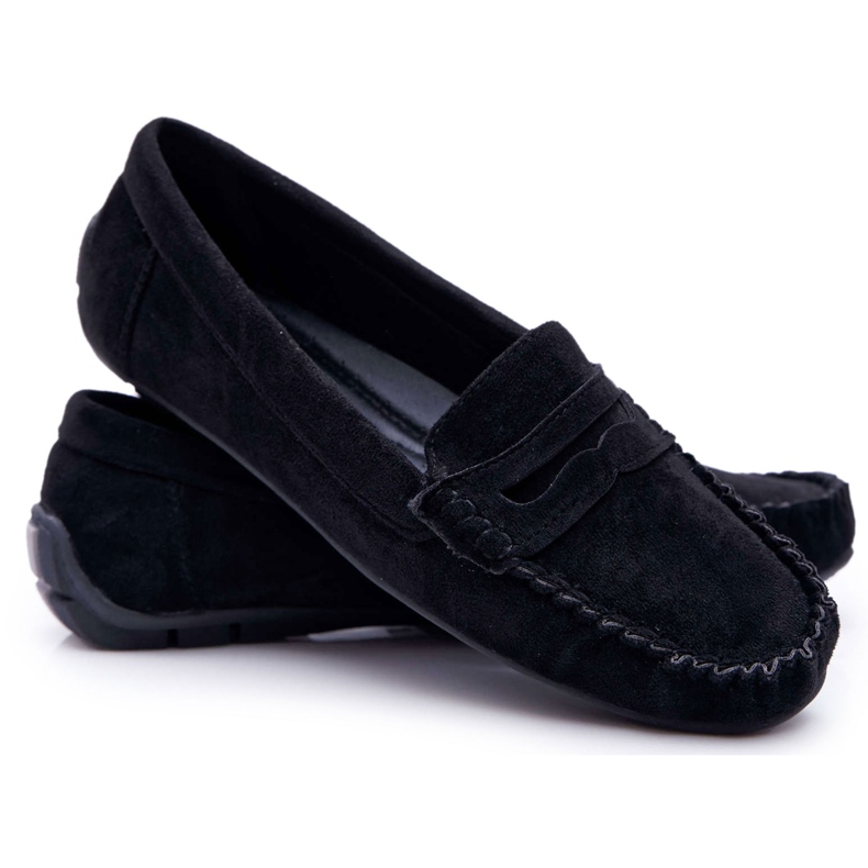 PS1 Women's Black Loafers Suede Bolero
