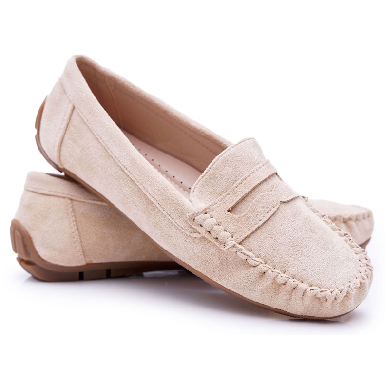 PS1 Women's Loafers Beige Suede Bolero