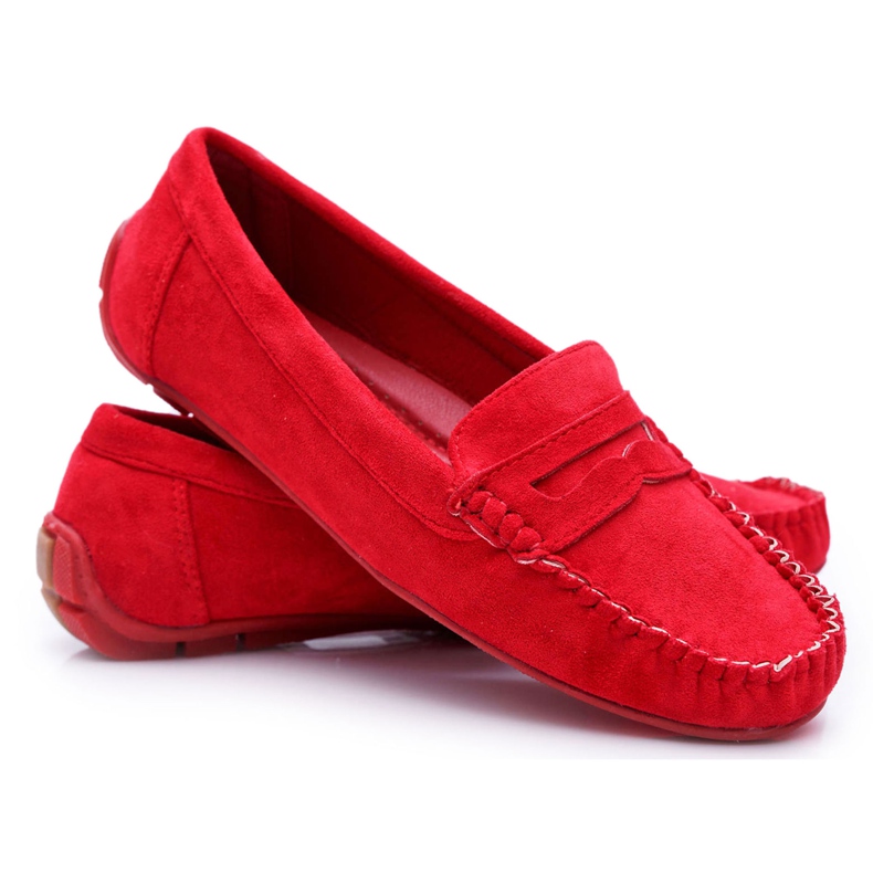 PS1 Women's Red Suede Bolero Loafers