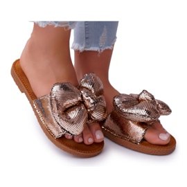 SEA Women's Slippers with a Big Bow Champagne Big Love multicolored