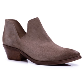 Nicole Women's Spring Leather Cappuccino Anabella Boots beige