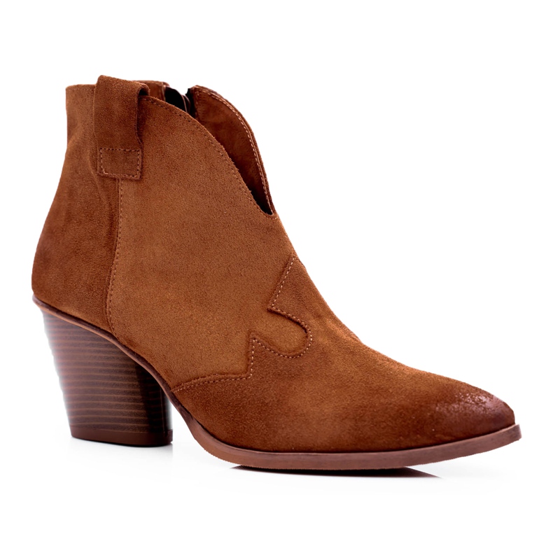Nicole Women's Boots in Brown Leather on a Chavai Heel Nicole Women's Boots in Brown Leather on a Chavai Heel