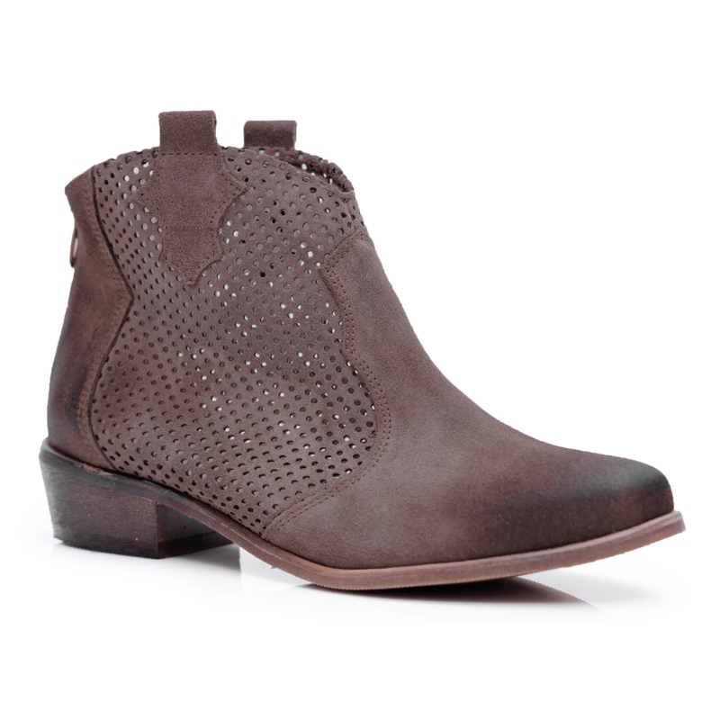 Women's Boots Beige Velor Exquisite 1166