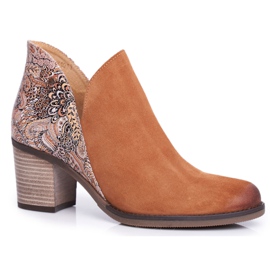 Women's Boots On Heel Maciejka Spring Leather Red 04492-29 brown