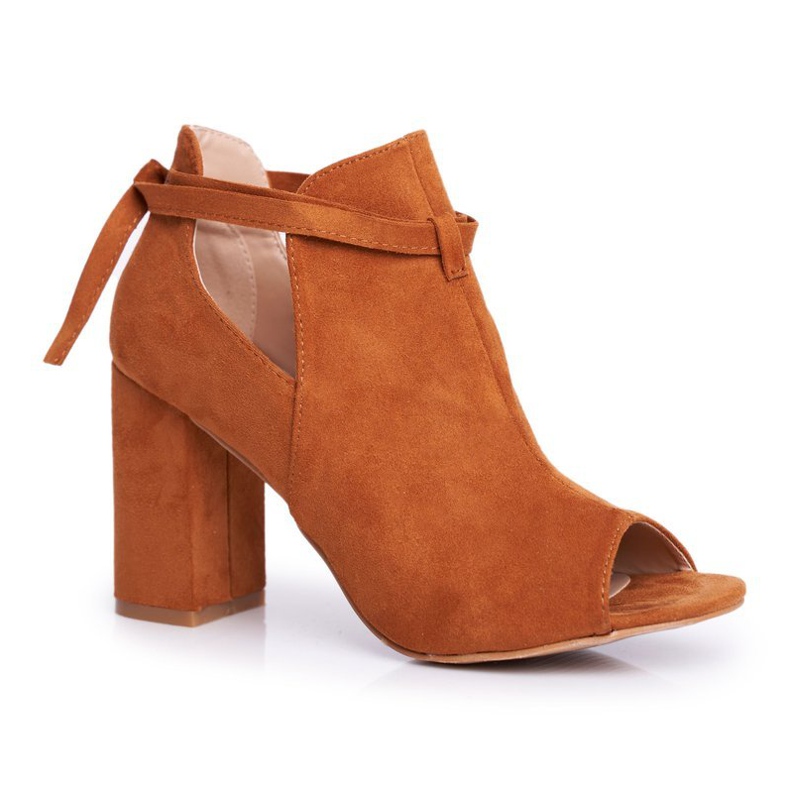 Vinceza Women's Boots Sandals On a Heel Open Toes Camel Grays brown yellow