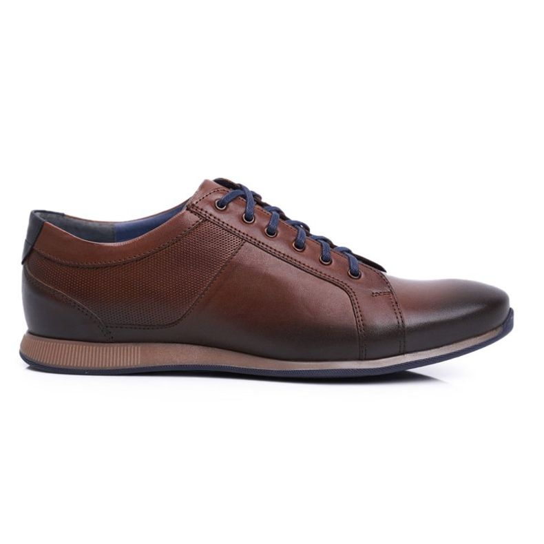 Men's Brogues Shoes Casual Nikopol Leather Brown 1730
