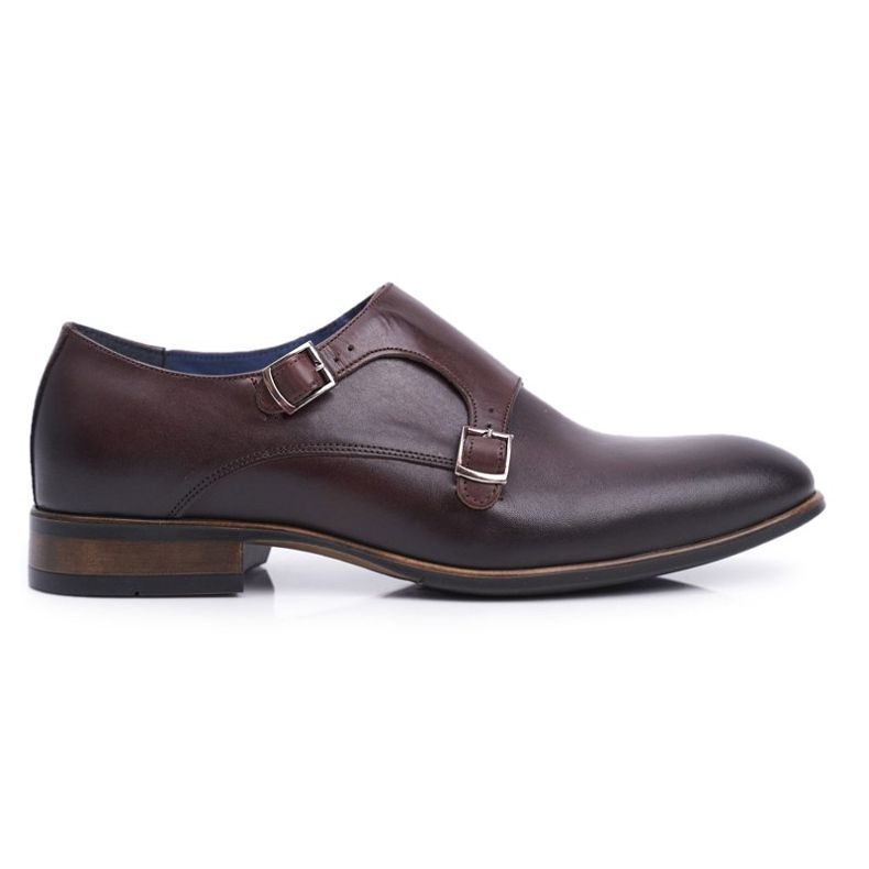 Men's Leather Brogues Monk Nikopol Brown 1720 Men's Leather Brogues Monk Nikopol Brown 1720
