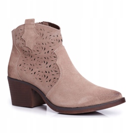 S.Barski Women's Boots Leather Beige Barski 12622-21 S.Barski Women's Boots Leather Beige Barski 12622-21