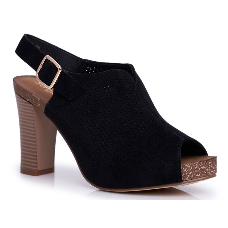Women's Sandals On High Heel Sergio Leone SK855 Black Senillo