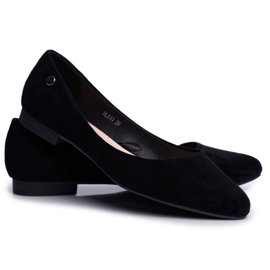Women's Suede Ballerinas Sergio Leone BL611 Black Nemsis