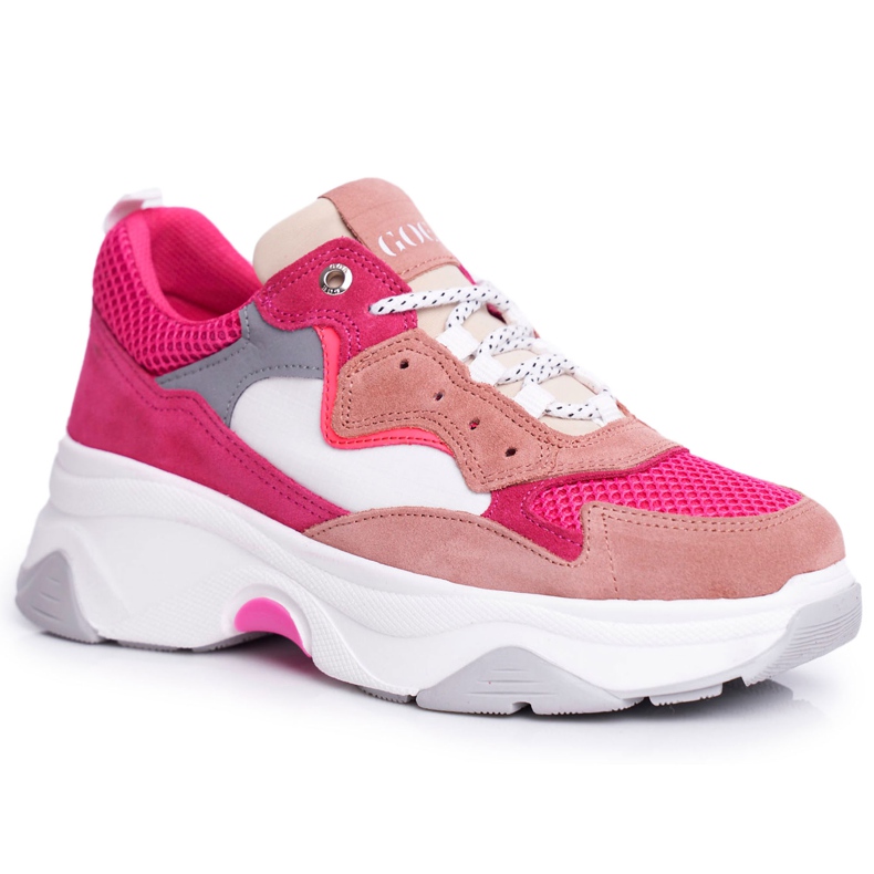 Women's Sport Leather Shoes GOE Pink FF2N3010 white Women's Sport Leather Shoes GOE Pink FF2N3010 white