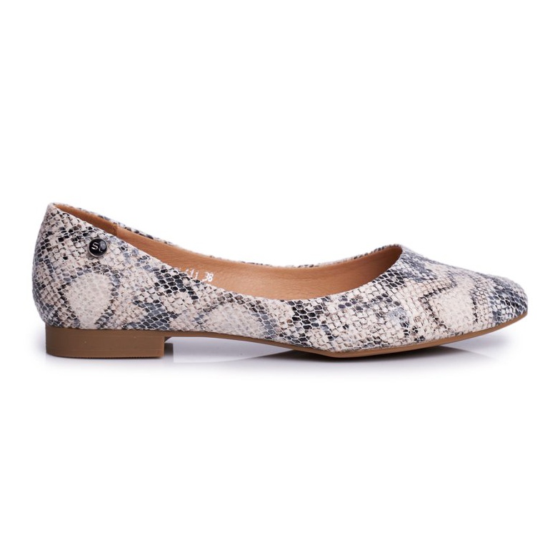 Women's Ballerinas Sergio Leone White Snake BL611 Nemsis grey multicolored