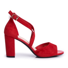 Women's Sandals On High Heel Sergio Leone Red SK865