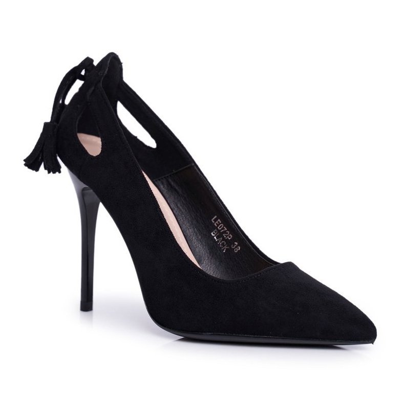 PS1 Women's Stilettos Suede With Spitz Black Leven