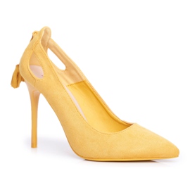 PS1 Women's Stilettos Suede With Spitz Yellow Leven