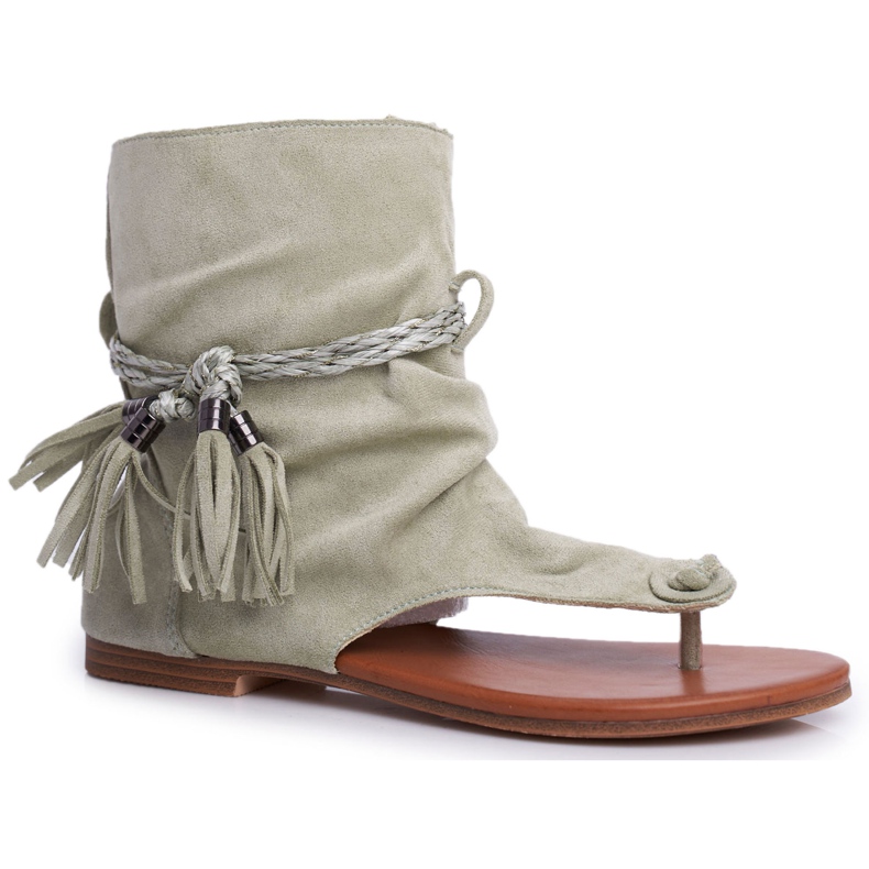 SEA Women's Sandals Flip-flops With a Shank Green SL1011 Madrit