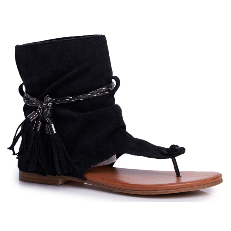 SEA Women's Sandals Flip-flops With a Shank Black SL1011 Madrit