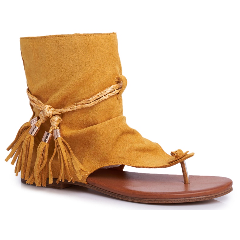 PS1 Women's Sandals Flip-flops With a Shank Yellow SL1011 Madrit