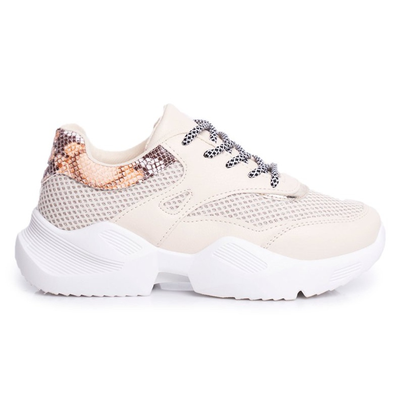 PS1 Women's Sport Shoes Snakeskin Beige Giselle