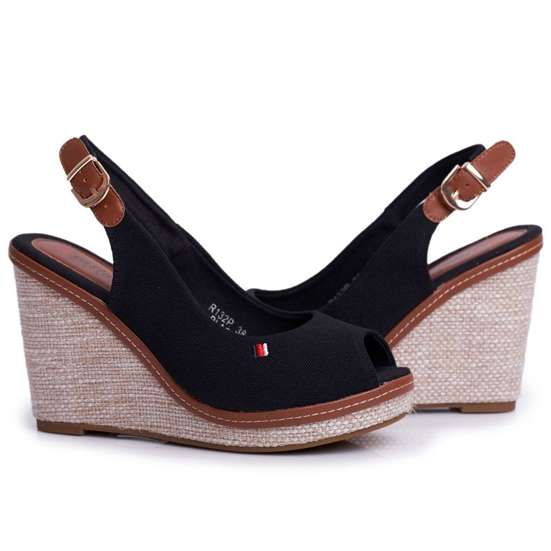 SEA Women's Sandals On Wedge Black Tommy SEA Women's Sandals On Wedge Black Tommy