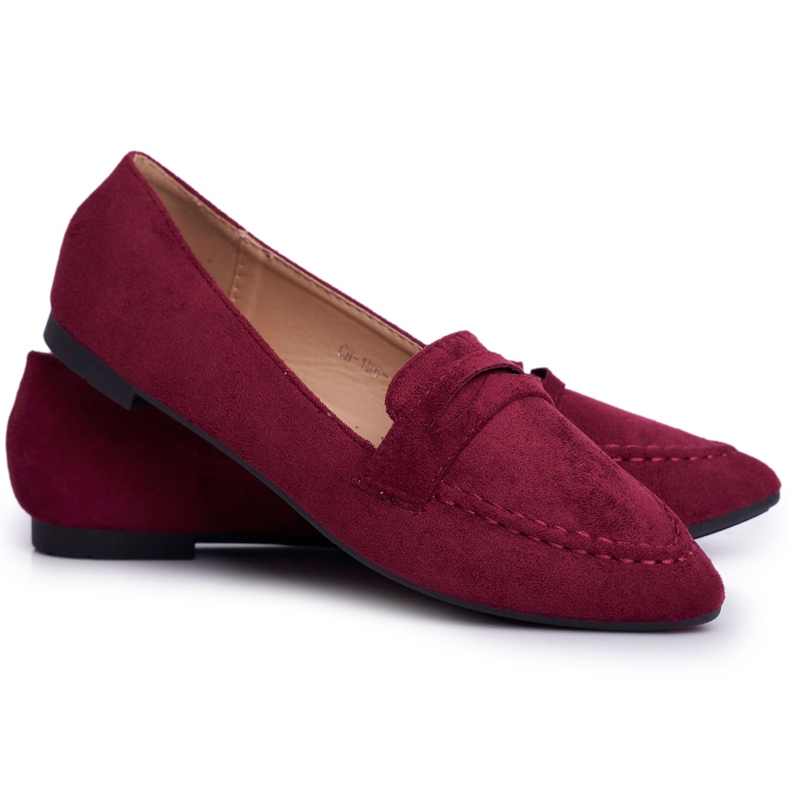 BUGO Women's Loafers Suede CH-1M6 Burgundy Laveria red BUGO Women's Loafers Suede CH-1M6 Burgundy Laveria red
