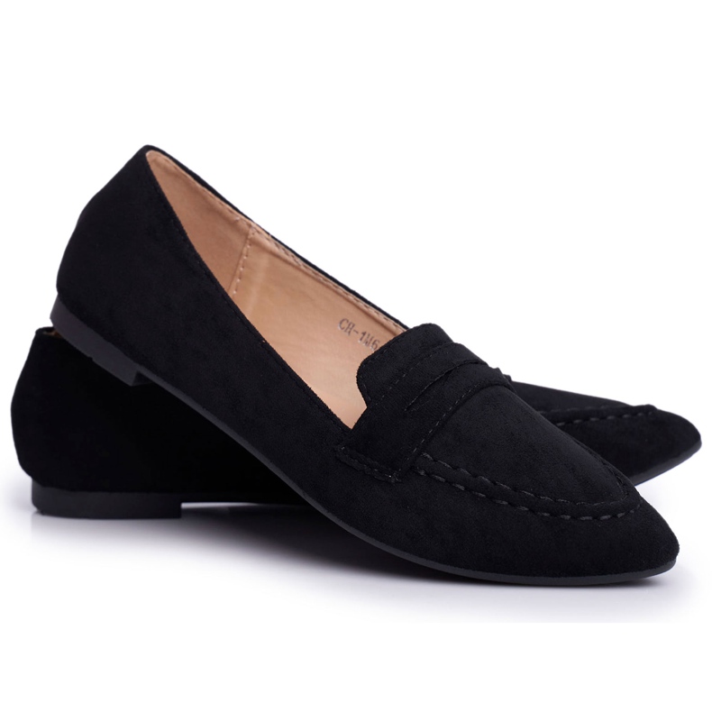 BUGO Women's Loafers Suede CH-1M6 Black Laveria BUGO Women's Loafers Suede CH-1M6 Black Laveria