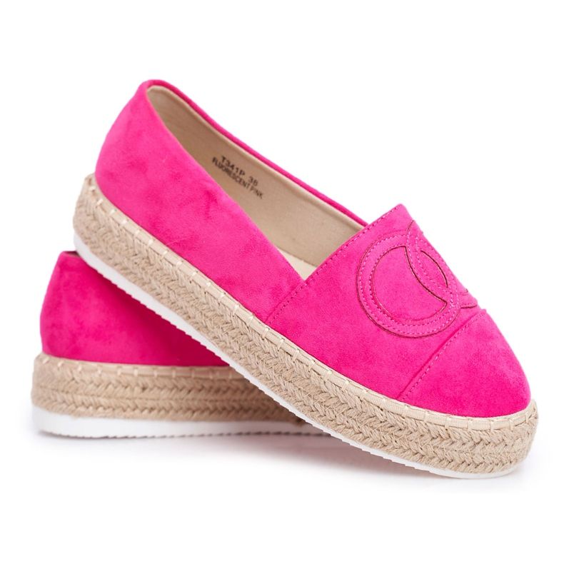 PS1 Women's Espadrilles Thick Linen Sole Fuchsia Febi pink