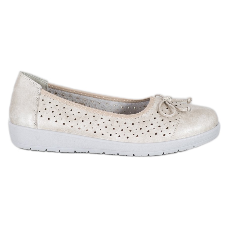 SHELOVET Openwork Ballerina On The Platform golden