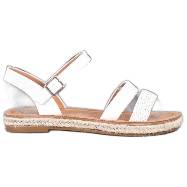 SHELOVET Braided Eco Leather Sandals white SHELOVET Braided Eco Leather Sandals white