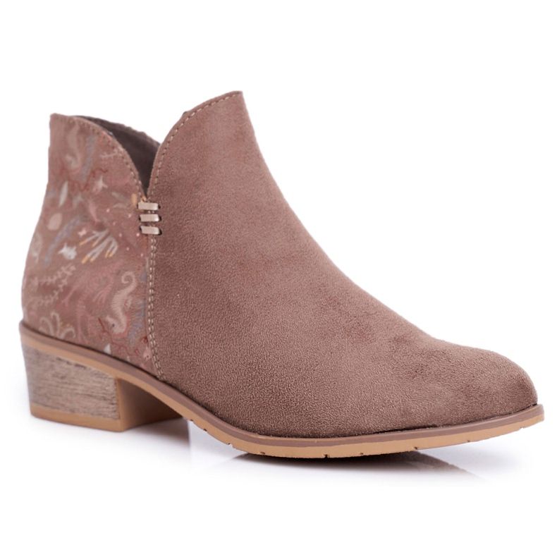 Women's Boots On Flat Heel Spring Brown Elizabeth