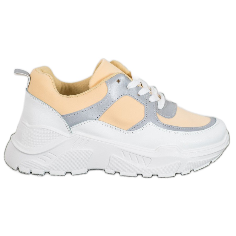 SHELOVET Classic Yellow Sneakers white