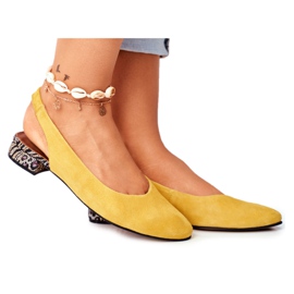 Women's Pumps Leather Slip-on Maciejka Miami Yellow 04482-07