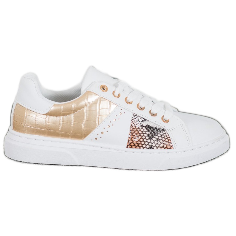 SHELOVET Comfortable White Sneakers yellow SHELOVET Comfortable White Sneakers yellow