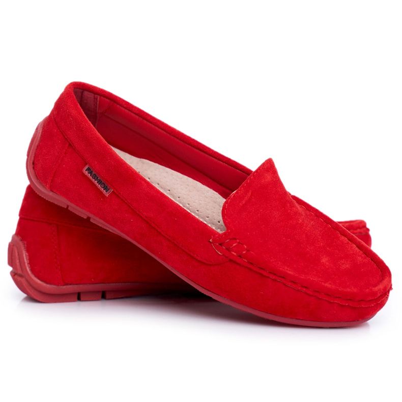 EVE Women's Red Loafers Suede Morreno EVE Women's Red Loafers Suede Morreno