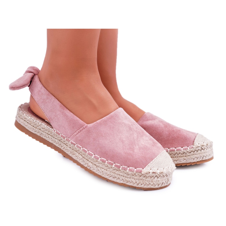 FRJ Women's Espadrilles Suede Pink Contour