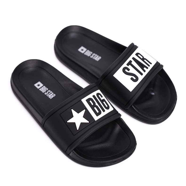 Children's and Youth Big Star Black Slippers DD374150