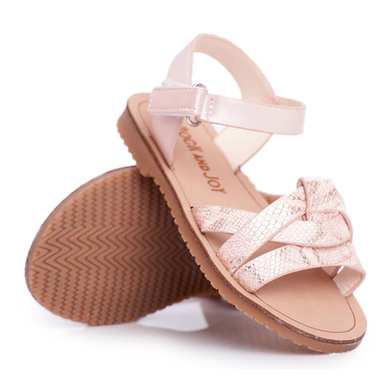 FRROCK Children's Sandals With Velcro For Girls Pink Lilo
