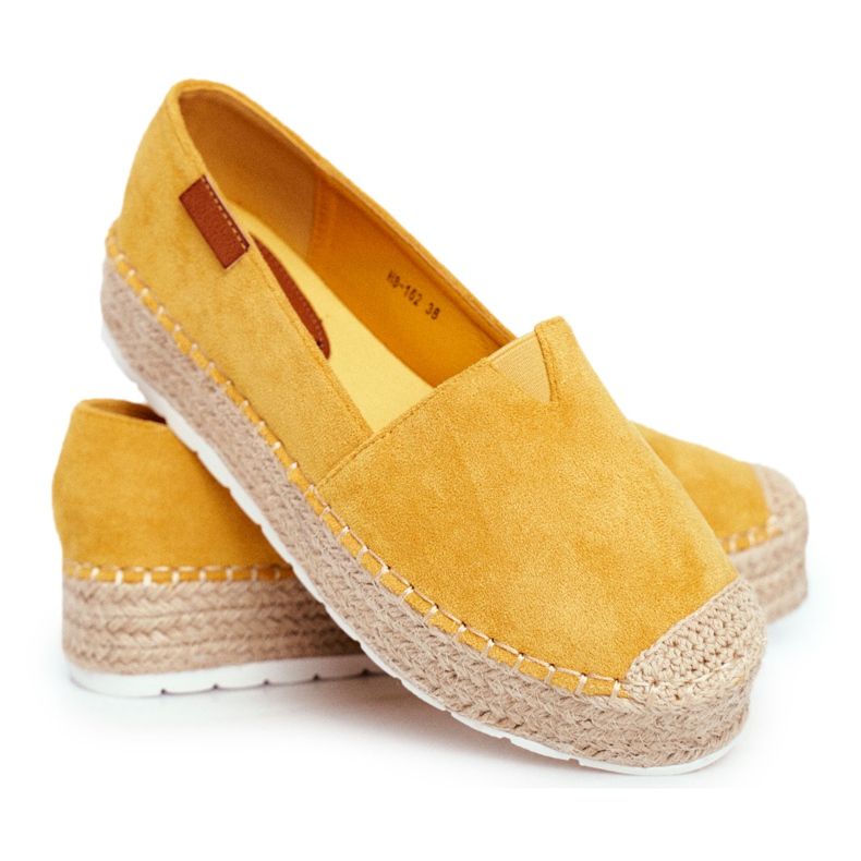 FRBS Women's Espadrilles On Yellow La Playa Linen Platform