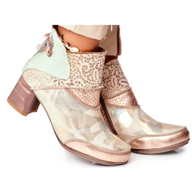 Women's Boots On High Heel Maciejka Beige 03410-04 brown green
