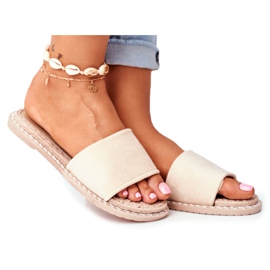 FRJ Women's Classic Suede Slippers Beige Look At Me FRJ Women's Classic Suede Slippers Beige Look At Me