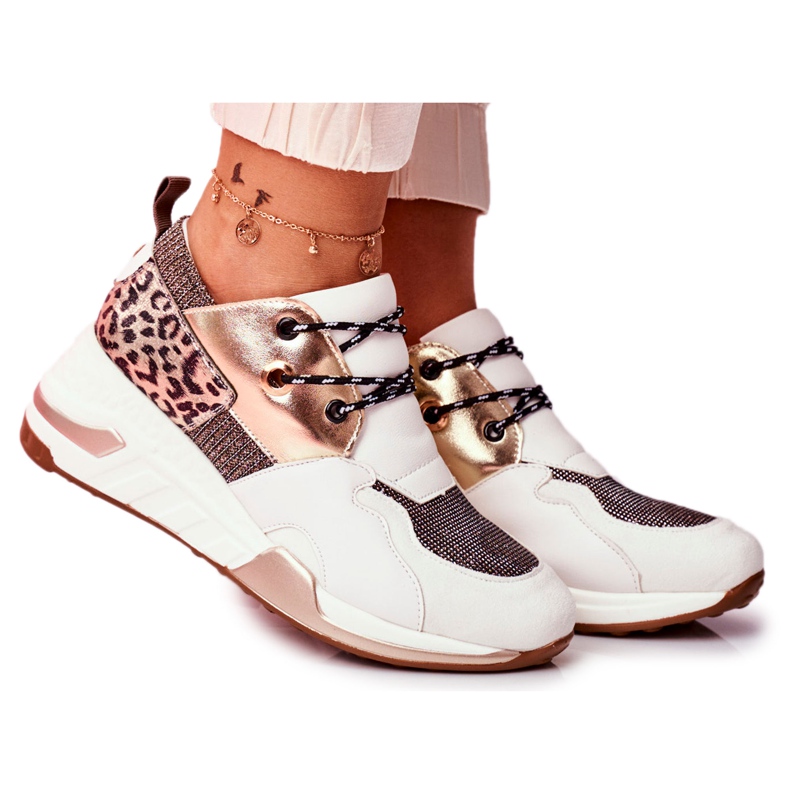 Moow Women's Sport Shoes Sneakers White Gold Semper multicolored yellow