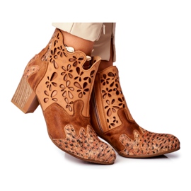 Women's Boots On High Heel Maciejka Spring Red 04369-29 brown