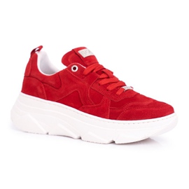 Women's Sport Leather Shoes GOE Red FF2N3017